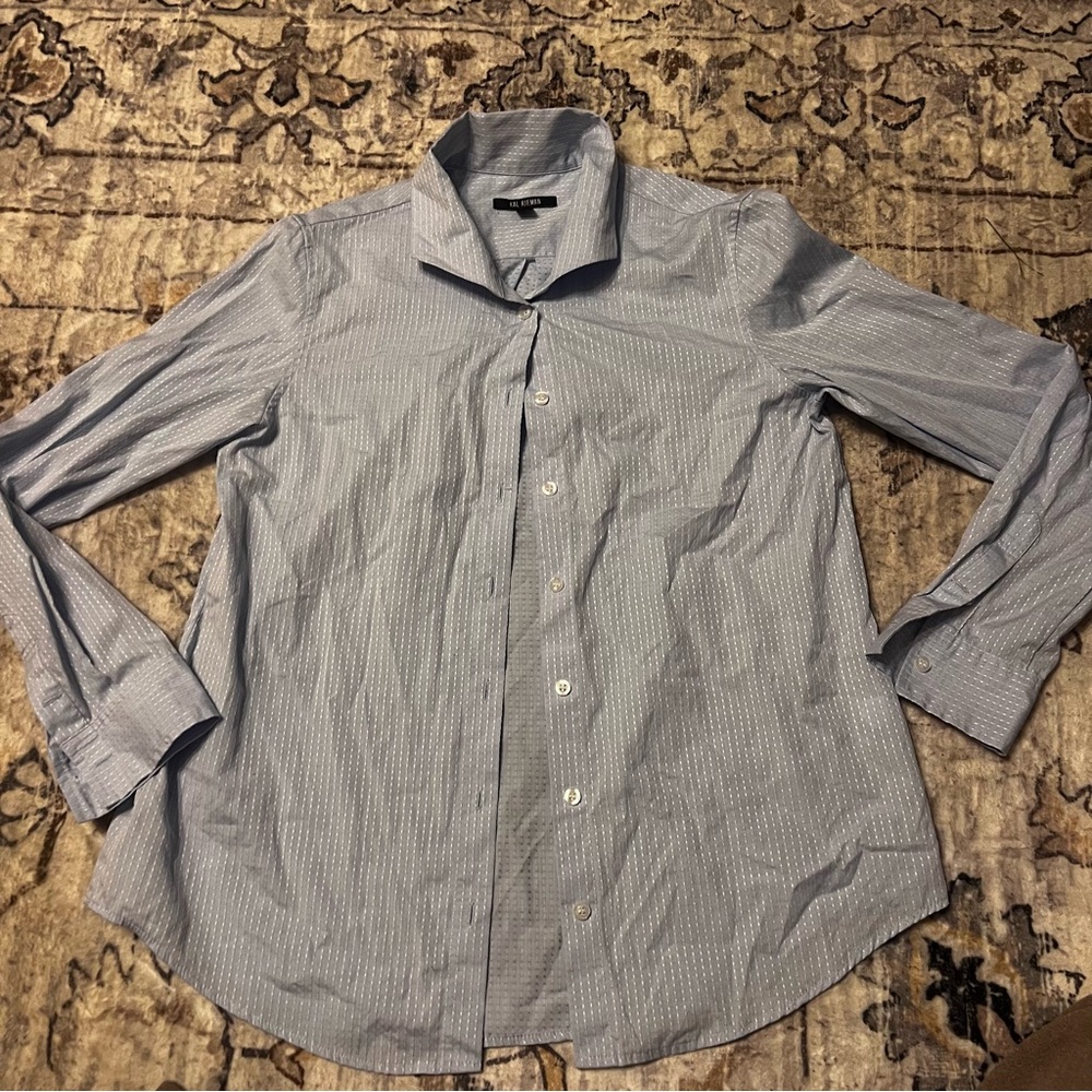 KAL REIMAN Button Down Women’s Size 6  blue striped